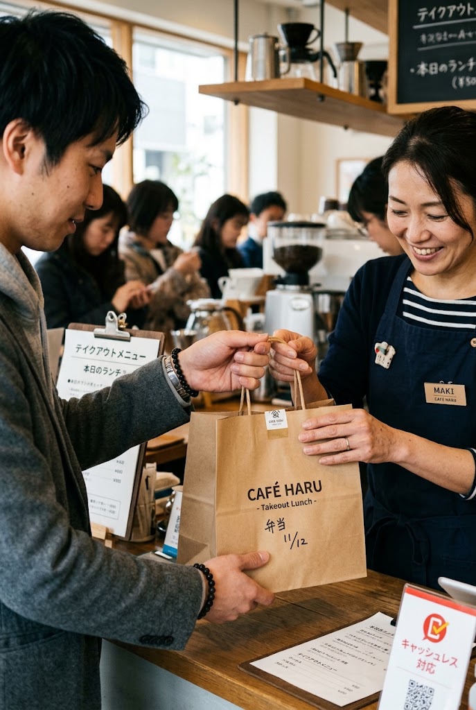 飲食店のテイクアウトでの利用イメージ