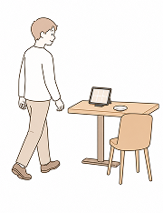 入店して着席するイメージ