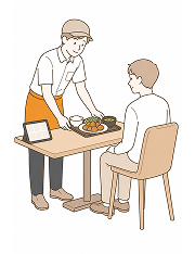 料理を提供するイメージ