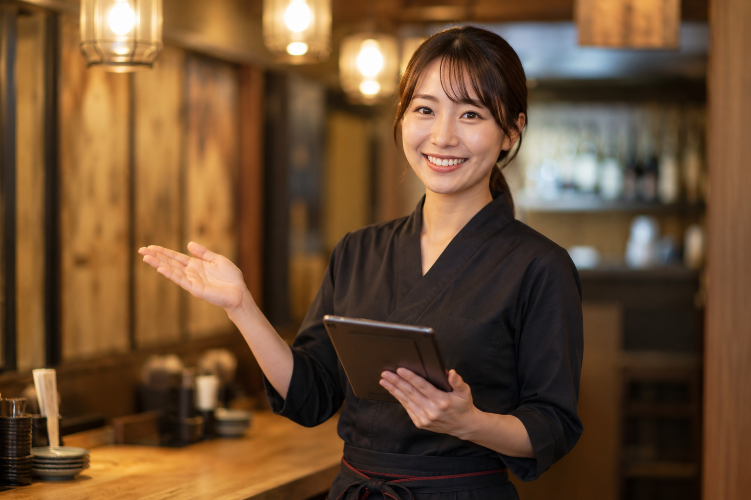 居酒屋のモバイルオーダー導入メリットを検討するイメージ